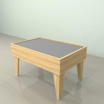 Mesa iluminada com pés
